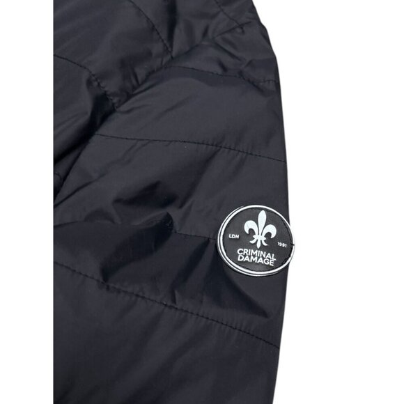 CRIMINAL DAMAGE London Black Lightweight Streetwear Bomber Jacket Womens XS - Picture 6 of 8